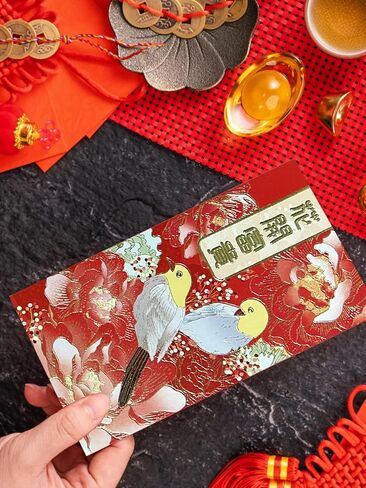 Chinese Red Envelope New Year Lucky Money Envelopes, 12 PCS Chinese Style Design Colorful Red Envelopes with Unique Bronzing Engraving Pattern for Spring Festival Birthday Mother's Day in Kuwait
