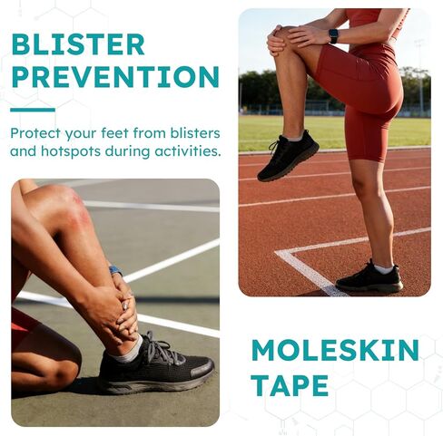 Moleskin for Blisters Adhesive Moleskin for Feet 2in x 16ft Moleskin Tape Roll for Hiking and Running Black in Saudi Arabia