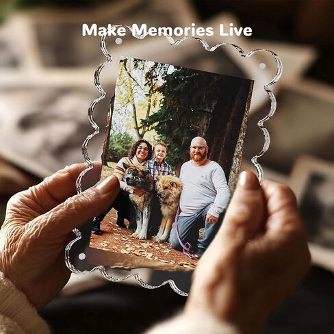 Opps Acrylic Picture Frame 4x6: 3 Pack Magnetic Picture Frames, Cute Wavy Double Sided Photo Frame, Clear Scalloped Picture Frame for Home Decor Display in Saudi Arabia