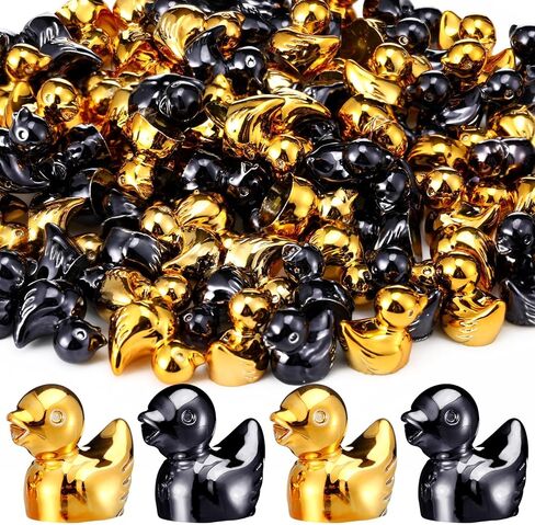 100 Pcs Shiny Valentines Day Mini Duck Figures Colorful Valentines Day Duck Decor Micro Landscape Aquarium Garden Hide and Seek Decoration Charm for Party Gift(Red, Fuchsia and Pink) in Saudi Arabia