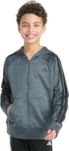adidas boys Long Sleeve Full-zip Training Essential 3-stripe Jacket in Saudi Arabia