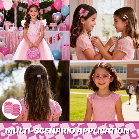 Girls Pink Dress Up Accessories Set with Purse, Necklace, Bracelet, Earrings, Ring, Sunglasses, Hair Clip, Hair Ties and Barrettes, Kids Toddler Costume Role Play Gift Toys for Little Princess in Saudi Arabia