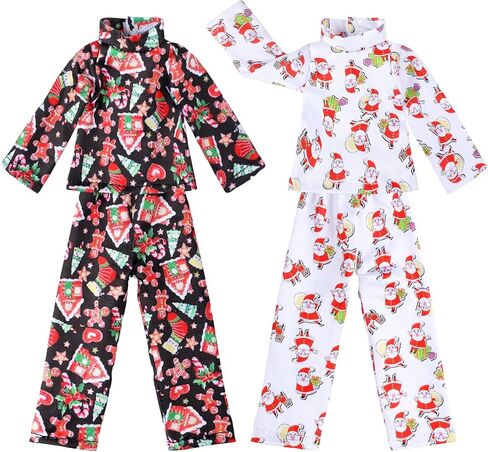 4 Pcs Christmas Elf Doll Clothing Accessory Set for Boy and Girl Elf Doll Holiday Plaid Skirt Elf Santa Dress and Suspender Trousers for Christmas Holiday Parties Decor, Doll Not Included (Checkered) in Saudi Arabia