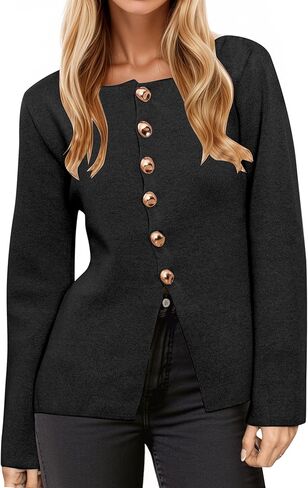 Button Up Cardigan Sweater for Women Long Sleeve Lightweight Knit Business Blazer Tops in Saudi Arabia