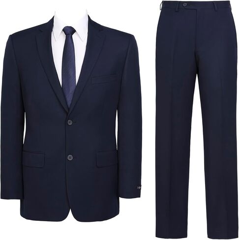 AMY ZHU Men's Classic Fit 2 Piece Suit – Suit Jacket & Dress Pants 2 Button for Business Wedding Prom in Kuwait