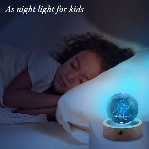 3D Elk Crystal Ball with Wood Stand, Christmas Deer Ornaments Figures Snowflake Snow Globe Decor Glass Ball, Gift for Friend, Dad, Kids, and More (3.15 inch, 80mm) in Saudi Arabia