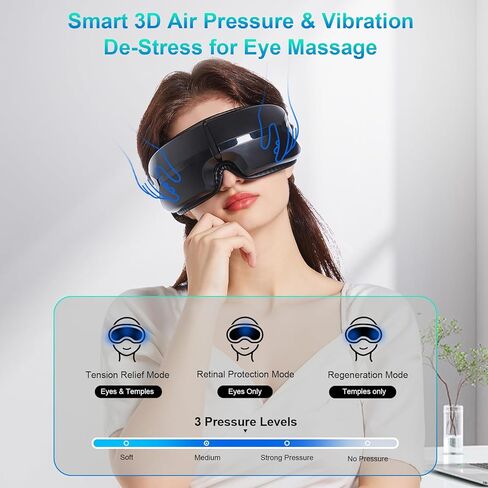 Eye Massager with Heat – Birthday Gift for Women Men Mom Dad Her Him, Smart Mask Massage with Music Care for Eye Strain Relief, Improve Sleep, Relax at Home, Indoors, Outdoors, Travel, Christmas in Saudi Arabia