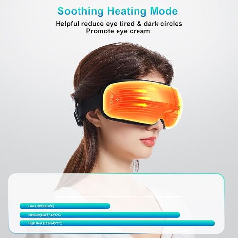 Eye Massager with Heat – Birthday Gift for Women Men Mom Dad Her Him, Smart Mask Massage with Music Care for Eye Strain Relief, Improve Sleep, Relax at Home, Indoors, Outdoors, Travel, Christmas in Saudi Arabia