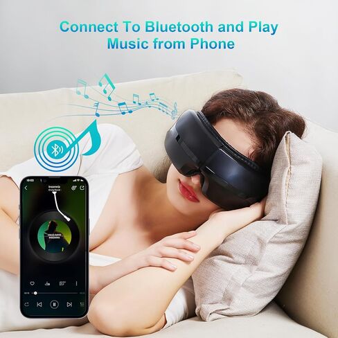 Eye Massager with Heat – Birthday Gift for Women Men Mom Dad Her Him, Smart Mask Massage with Music Care for Eye Strain Relief, Improve Sleep, Relax at Home, Indoors, Outdoors, Travel, Christmas in Saudi Arabia
