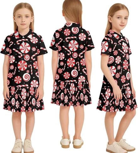Girls Athletic Dress - Short Sleeve Shirred Tennis Dress - Breathable Stretchy Fabric for Casual Wear Age 5-14 in Kuwait