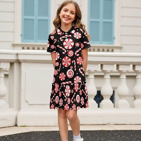 Girls Athletic Dress - Short Sleeve Shirred Tennis Dress - Breathable Stretchy Fabric for Casual Wear Age 5-14 in Kuwait