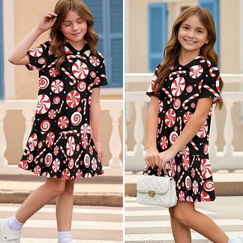 Girls Athletic Dress - Short Sleeve Shirred Tennis Dress - Breathable Stretchy Fabric for Casual Wear Age 5-14 in Kuwait