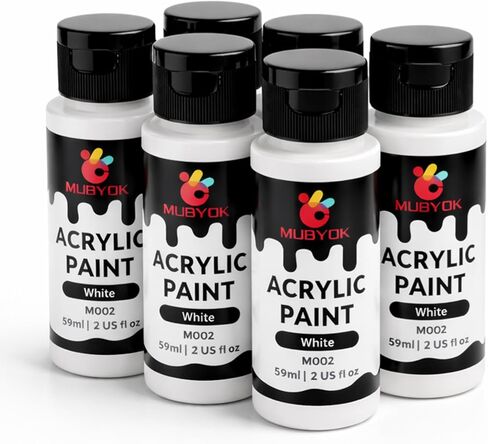 مجموعة طلاء أكريليك غير لامع من MUBYOK بوزن 2 أونصة مع غطاء أداة توزيع دقيق لطلاء السيارة الجديد، ومستلزمات الرسم والفنون، ومستلزمات الفنون والحرف اليدوية للبالغين (عبوة من 16 قطعة) in Kuwait