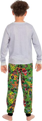 Minecraft Pajamas, Creeper Boys Pajamas For Kids, Gaming Boys Pjs, Long Sleeve Pjs For Kids in Saudi Arabia