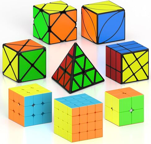 مجموعة مكعبات السرعة من Vdealen، مجموعة من 7 مكعبات ألغاز، كرة فيدجيت 2 × 2 3 × 3 4 × 4 هرم دوديكاهيدرون مكعب سحري على شكل ثعبان قوس قزح، لعبة مكعب ناعم هدية للأطفال والكبار in Kuwait