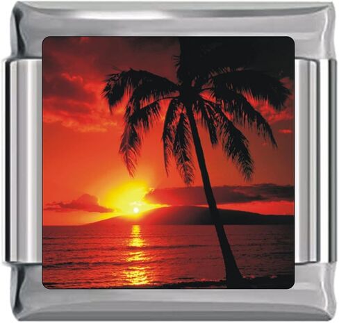 Tropical Palm Tree Sunset Italian Charm in Saudi Arabia