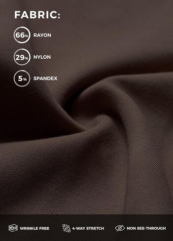 Willit Women's Wide Leg Dress Pants High Waisted Stretch Work Pants Office Business Casual Slacks Pockets Short Deep Brown M in Saudi Arabia