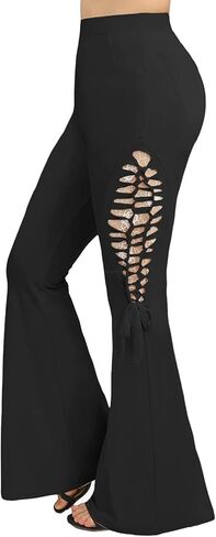 ROSE GAL Plus Size Women Goth High Waisted Stretch Bell Bottom Pants in Kuwait