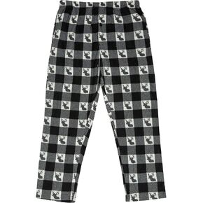 North 15 Boy's Super Soft, Buffalo Plaid with Deer Head, Polar Fleece Lounge Pants-1233B-White-14-16 in Kuwait