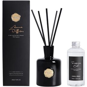 Reed Diffuser Set-Oud&Bergamot-Strong Scent, Long-Lasting Evaporation with Natural Reed Sticks & Essential Oils, Elegant Fragrance for Bathroom Bedroom Office Decor Air Fresh-Idea Gift for Christmas in Saudi Arabia