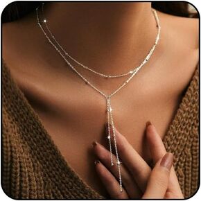 Otxas Lariat Necklace for Women Long Y Shaped Necklaces for Women Drop Necklace Y Shaped Jewelry in Kuwait