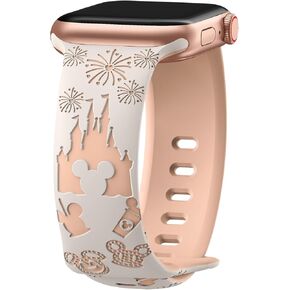 كرتون ثلاثي الأبعاد فرقة منقوشة متوافقة مع فرق Apple Watch 40mm 38mm 44mm 45mm 41mm 42mm 49mm نساء ، حزام سبورت سيليكون ناعم من أجل IWatch Series 10 9 8 7 6 5 4 3 2 1 Ultra in Kuwait