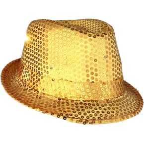 blinkee LED Flashing Fedora Hat with Gold Sequins in Saudi Arabia