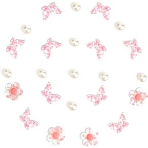 Butterfly Shoe Charms for Girls, Sparkling Rhinestones, Flowers,Pearl Shoe Decoration Charms Accessories, DIY Shoe Decoration Charms for Party Favor, Ideal Gift in Saudi Arabia