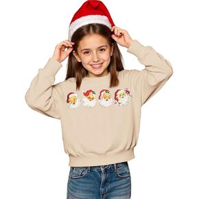 Christmas Sweatshirt for Girls Boys Xmas Santa Claus Graphic Pullover Kids Crewneck Long Sleeve Winter Holiday Outfit in Saudi Arabia