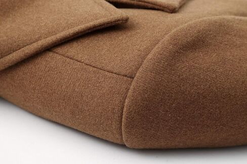 chouyatou Men's Classic Notched Collar Double Breasted Wool Blend Pea Coat (Large, Single-Camel) in Saudi Arabia