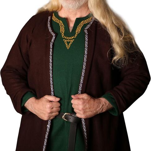معطف Mythrojan المطرز Klappenrock WOOLEN VIKING: Hedeby/Haithabu Jarl قفطان LARP صوف in Saudi Arabia