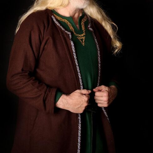 معطف Mythrojan المطرز Klappenrock WOOLEN VIKING: Hedeby/Haithabu Jarl قفطان LARP صوف in Saudi Arabia