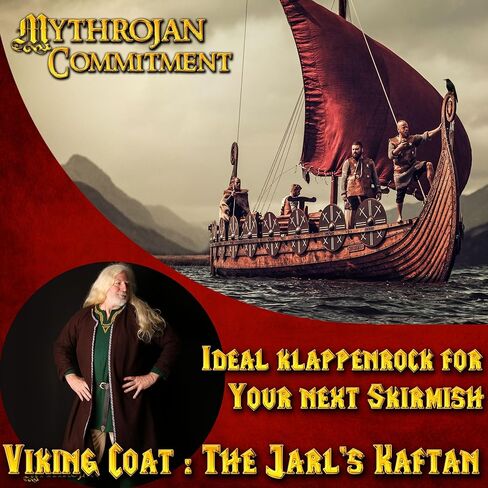 معطف Mythrojan المطرز Klappenrock WOOLEN VIKING: Hedeby/Haithabu Jarl قفطان LARP صوف in Saudi Arabia