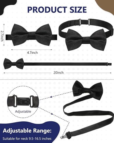 SATINIOR 4 Set Mens Suspenders and Bow Tie Set for Adults Women Y Back Elastic Adjustable Suspenders Sets for Wedding in Saudi Arabia