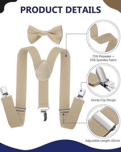 SATINIOR 4 Set Mens Suspenders and Bow Tie Set for Adults Women Y Back Elastic Adjustable Suspenders Sets for Wedding in Saudi Arabia