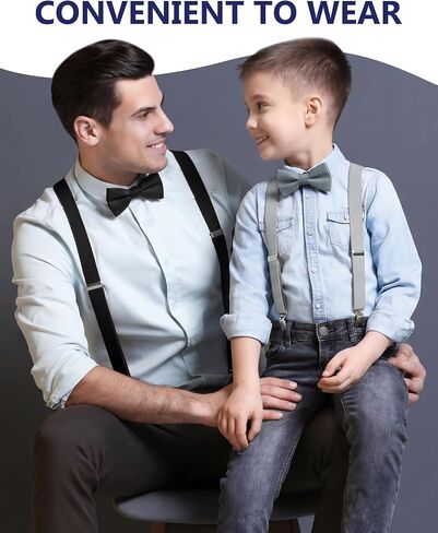 SATINIOR 4 Set Mens Suspenders and Bow Tie Set for Adults Women Y Back Elastic Adjustable Suspenders Sets for Wedding in Saudi Arabia