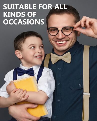 SATINIOR 4 Set Mens Suspenders and Bow Tie Set for Adults Women Y Back Elastic Adjustable Suspenders Sets for Wedding in Saudi Arabia