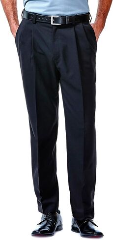Haggar Men's Cool 18 Hidden Expandable Waist Pleat Front Casual Golf Pant in Saudi Arabia