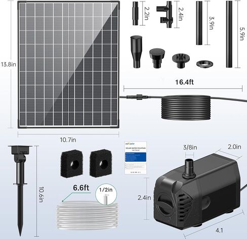 POPOSOAP 1600GPH مضخة مياه غاطسة، 45W حوض السمك مضخة DC 24V مضخة بركة، ارتفاع الرفع 13FT مضخة نافورة للشلال، النافورة، المائية، الري، المياه العذبة واستخدام المياه البحرية in Kuwait