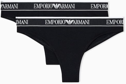 Emporio Armani Women's Iconic Logo Band 2 Pack Brazilian Brief in Saudi Arabia