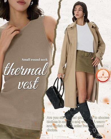 3 Pack Women Sleeveless Thermal Tank Tops Ribbed Warm Cotton Vest for Cold Weather Base Layer Lined Underwear in Saudi Arabia