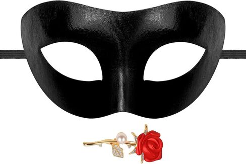 Masquerade Mask for Men with Brooch for Halloween Mardi Gras Party in Saudi Arabia