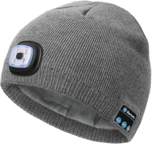 Wmcaps Unisex Bluetooth Beanie with LED Light, Fleece Lined Winter Hat with Headphones Speaker, Tech Gifts for Men Women Teen in Saudi Arabia