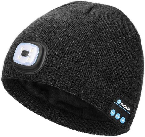 Wmcaps Unisex Bluetooth Beanie with LED Light, Fleece Lined Winter Hat with Headphones Speaker, Tech Gifts for Men Women Teen in Saudi Arabia