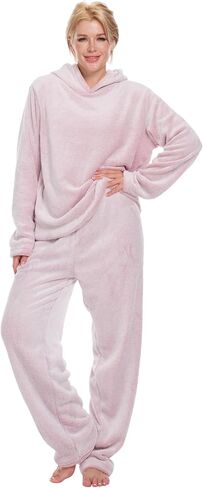 Fleece Pajamas For Women Set 2 Piece Fluffy PJ Sets For Sherpa Womens Flannel Loungewear Set in Saudi Arabia