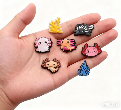 28PCS لطيف Axolotl مجموعة سحر الديكور الأحذية، الوردي Kawaii الحيوان الملحقات الزخرفية تناسب الصنادل معصمه الأحذية، لحزب صالح عطلة عيد ميلاد الهدايا in Kuwait