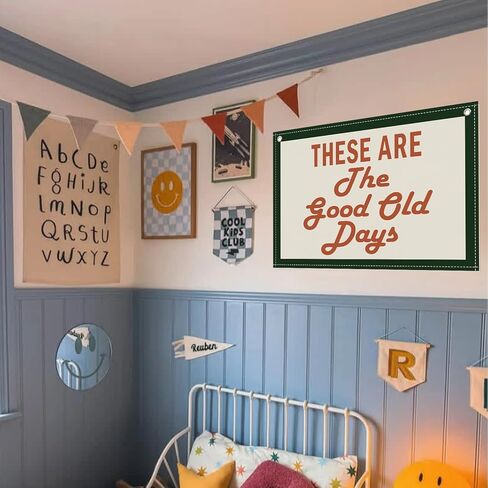 These Are The Good Old Days Canvas Banner Hanging Flag 20x30 Inspirational Banner Playroom Canvas Wall Decor in Saudi Arabia