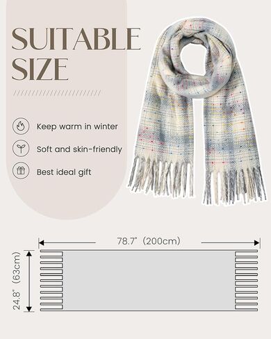 Winter Scarf for Women - Premium Blanket Scarf for Women Winter, Cozy Fashion Scarves Accessory 78.7"x24.8" in Saudi Arabia