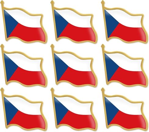 12/24/50/100Pcs Official Czech Flag Lapel Pins Bulk - Metal Czechia Lapel Brooch Badge Pin Souvenir for Men Women Clothes Bags Hats in Saudi Arabia