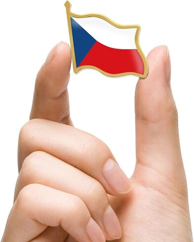 12/24/50/100Pcs Official Czech Flag Lapel Pins Bulk - Metal Czechia Lapel Brooch Badge Pin Souvenir for Men Women Clothes Bags Hats in Saudi Arabia